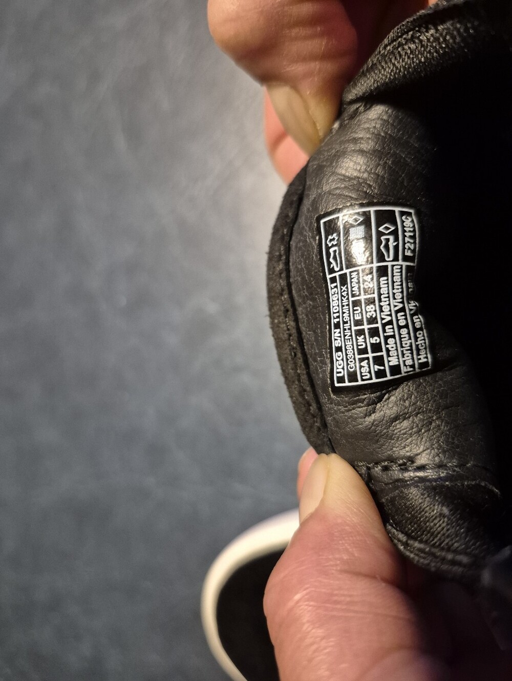 UGG Black Slip-On Canvas Sneakers with White Trim